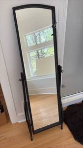 lot 60419 image: Black Metal Frame Standing Full Length Mirror - Retail $45