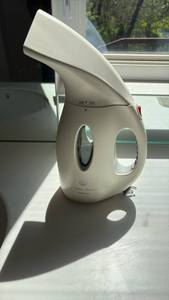 lot 60421 image: Joy My Little Steamer Deluxe Handheld Fabric Steamer - Retail $25