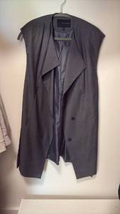 lot 60461 image: Kai-aakmann Gray Sleeveless Long Vest Coat - Retail $75