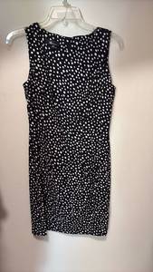 lot 60470 image: AB Studio Black and White Polka Dot Sleeveless Dress Size 10 - Retail $15