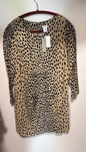 lot 60478 image: J.Crew Leopard Print Long Sleeve Dress Size 2 - Retail $45