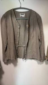 lot 60498 image: FLAX Linen Button Front Cardigan  - Retail $25