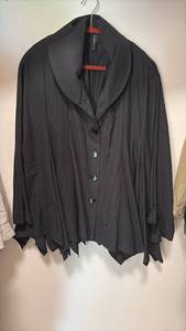 lot 60501 image: Black Button-Up Long Sleeve Blouse with Collar - Retail $15