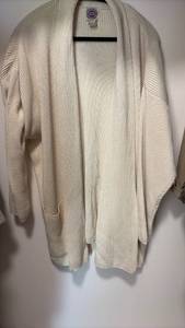 lot 60512 image: Real Clothes Cotton Open Front Cardigan Sweater Size L - Retail $15