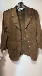 lot 60526 image: DKNY Jeans Brown Cotton Blazer Size 8 - Retail $25