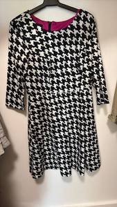 lot 60527 image: AB Studio Houndstooth Print Dress with Pink Trim - Retail $15