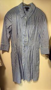 lot 60541 image: JNY Jones New York Blue White Striped Shirt Dress Size 6 - Retail $15