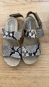lot 60558 image: Cestina Francini Snake Print Espadrille Platform Sandals size 6 - Retail $25