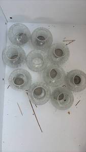 lot 60573 image: Set of 10 Clear Glass Textured Candle Holders - Retail $15