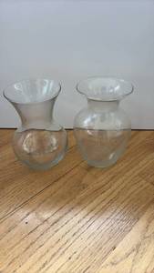 lot 60574 image: Clear Glass Bulb Vases Set of 2 - Retail $15
