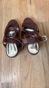 lot 60594 image: Style & Co Brown Leather Strappy Platform Sandals size 6 - Retail $15