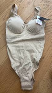 lot 60598 image: Nude Beige Bodysuit with Built-in Bra  - Retail $25