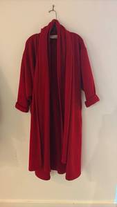 lot 52092 image: Norma Kamali Long Red CoatCardigan  Womens Designer Outerwear - Retail $225