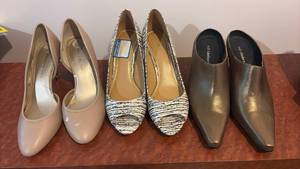lot 52106 image: Womens Designer High Heel Shoes Collection - 3 Pairs size 6.5 - Retail $25