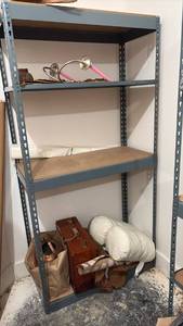 lot 52114 image: Metal Storage Shelving Unit with Mixed Items set of 2  - Retail $75