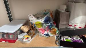 lot 52115 image: Craft and Scrapbooking Supply Collection with Ribbons and Storage - Retail $15