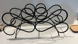 lot 52116 image: Black Metal Wine Bottle Rack - Retail $25
