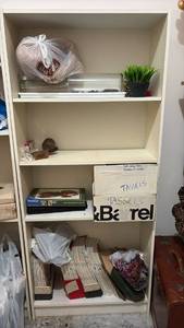 lot 52122 image: Set of 3 White Wooden Bookshelf Storage Units  Contents Not Included  - Retail $25