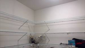 lot 52141 image: Wire Closet Organization Shelving System  Wall Mounted Storage Shelves  - Retail $75