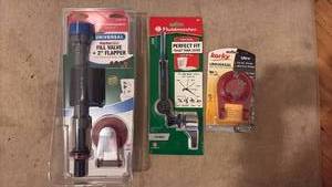 lot 52145 image: Toilet Repair Kit Bundle with Fill Valve, Flapper and Perfect Fit Lever - Retail $25