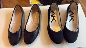 lot 52163 image: Womens Black Ballet Flats - Two Pairs size 6.5 - Retail $25
