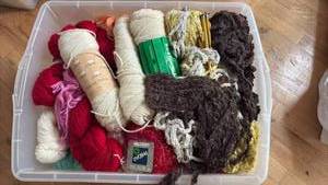 lot 52164 image: Mixed Yarn Collection in Storage Container - Retail $25