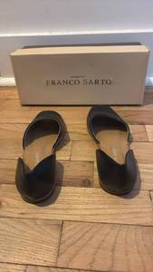lot 52166 image: Franco Sarto Black Leather DOrsay Flat Shoes size 5.5 - Retail $40