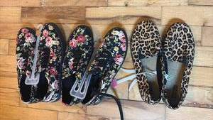 lot 52169 image: Womens Canvas Slip-On Shoes Floral and Leopard Print Bundle mixed size 7&6 - Retail $15