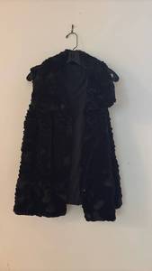 lot 52172 image: Black Faux Fur Hooded Vest - Retail $25