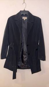 lot 52180 image: Merona Black Trench Coat with Belt - Retail $25