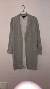 lot 52181 image: Forever 21 Grey Long Cardigan Coat - Retail $15