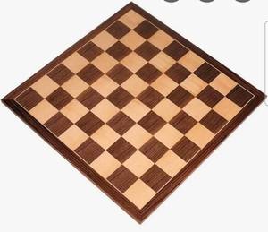 lot 17817 image: Apollo Extra Thick Tournament Chess Board with Inlaid Walnut and Maple Wood, Extra Large 20 x 20 Inch, Board Only - Retail $153
