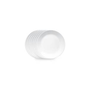 lot 17845 image: Corelle 10.3 6pk Glass Dinner Plates White Chip-Resistant, Glossy Finish, Solid Round Design - ONLY 5 PLATES  - Retail $50
