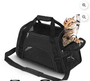 lot 17846 image: Pet Carrier Backpack for Small Dogs �� Lightweight, Breathable Dog Carrier with Adjustable Straps & Ventilation �� Travel Carrier for Cats and Puppies. - Retail $32