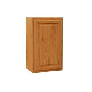 lot 17892 image: Interline 2478228 18 x 30 in. Hampton Wall Cabinet, Oak - Retail $165