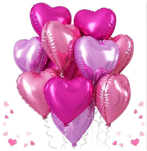 Three Colors 18 Inch Foil Balloons -15 ct