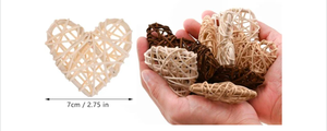 Mini Wicker Heart Decorations