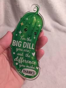 lot 2636 image: Big Dill Pickle Thank You Appreciation Glass Display