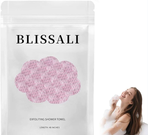 lot 2658 image: BLISSAL Exfoliating Shower Towel 48 Inches