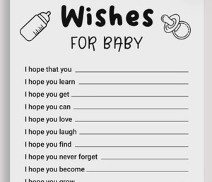 lot 2604 image: Baby Shower Wishes Cards for Baby Shower