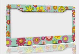 lot 2629 image: Floral License Plate Frame&nbsp