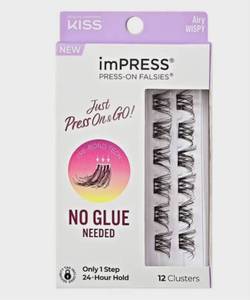lot 2660 image: KISS imPRESS Press-On False Eyelashes Airy Wispy Style