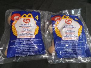 lot 3527 image: TY Beanie Baby Spunky the Cocker Spaniel McDonalds Happy Meal Toy Set