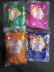 lot 3530 image: McDonalds TY Beanie Baby Happy Meal Toys Set of 4