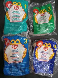 lot 3536 image: McDonalds Ty Beanie Baby Happy Meal Toys Set of 4