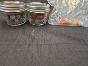 lot 4229 image: Mixed marbleCollection in Mason Jars