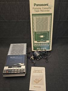 lot 4230 image: Panasonic RQ-2103 Portable Cassette Tape Recorder with Box