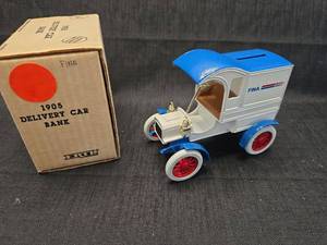 lot 4266 image: ERTL 1905 FINA Delivery Car Bank Die-Cast Model