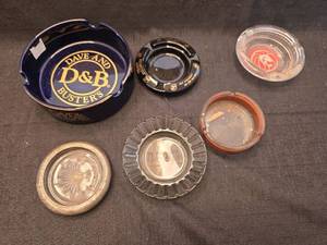 lot 4269 image: Collection of Glass Ashtrays Including Dave & Busters