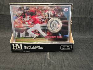 lot 4294 image: Elly De La Cruz Cincinnati Reds Highland Silver Plated Commemorative Coin